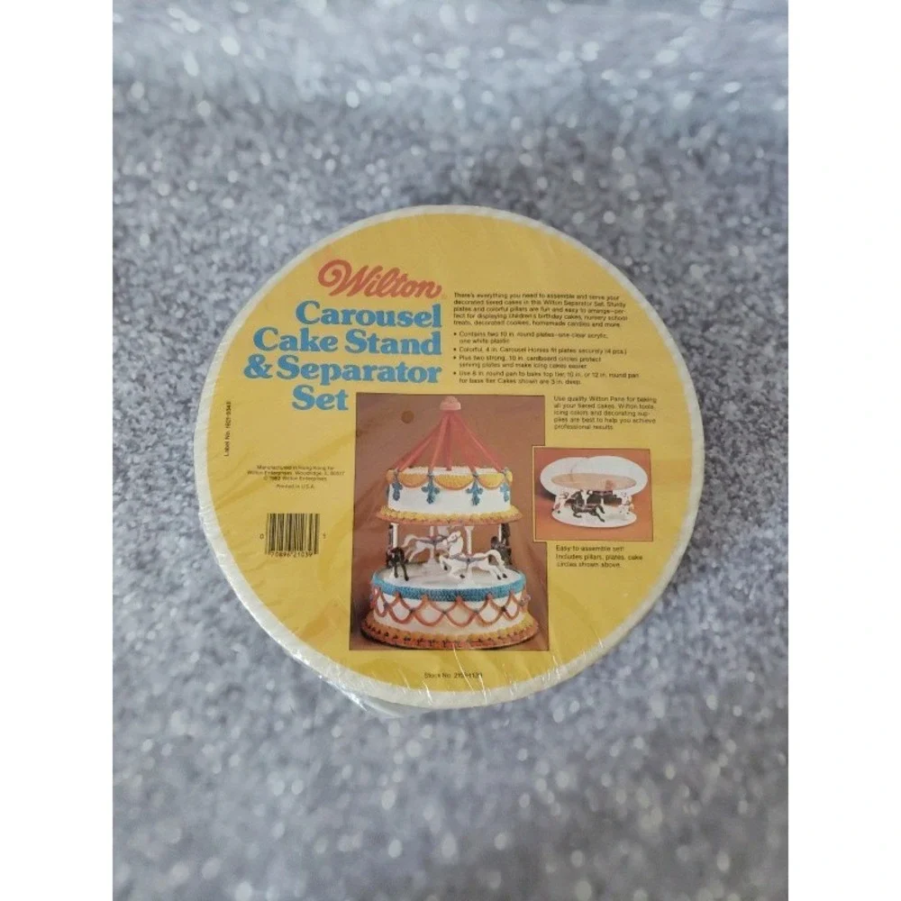 1982 Wilton Carousel Horse Cake Stand & Separator Set For 8, 10, 12 Inch Cakes